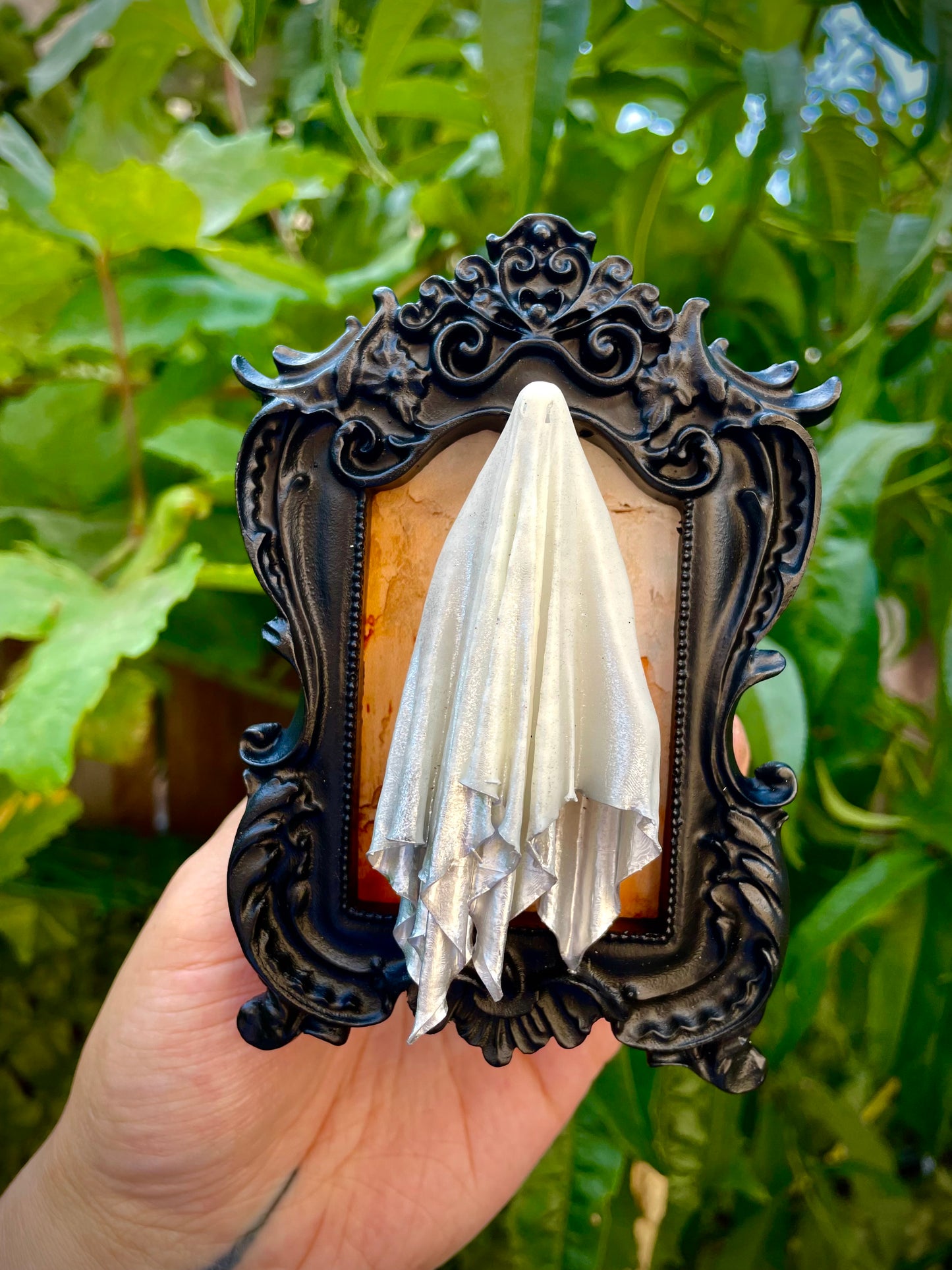 Framed Ghoul: White + Silver Gradient