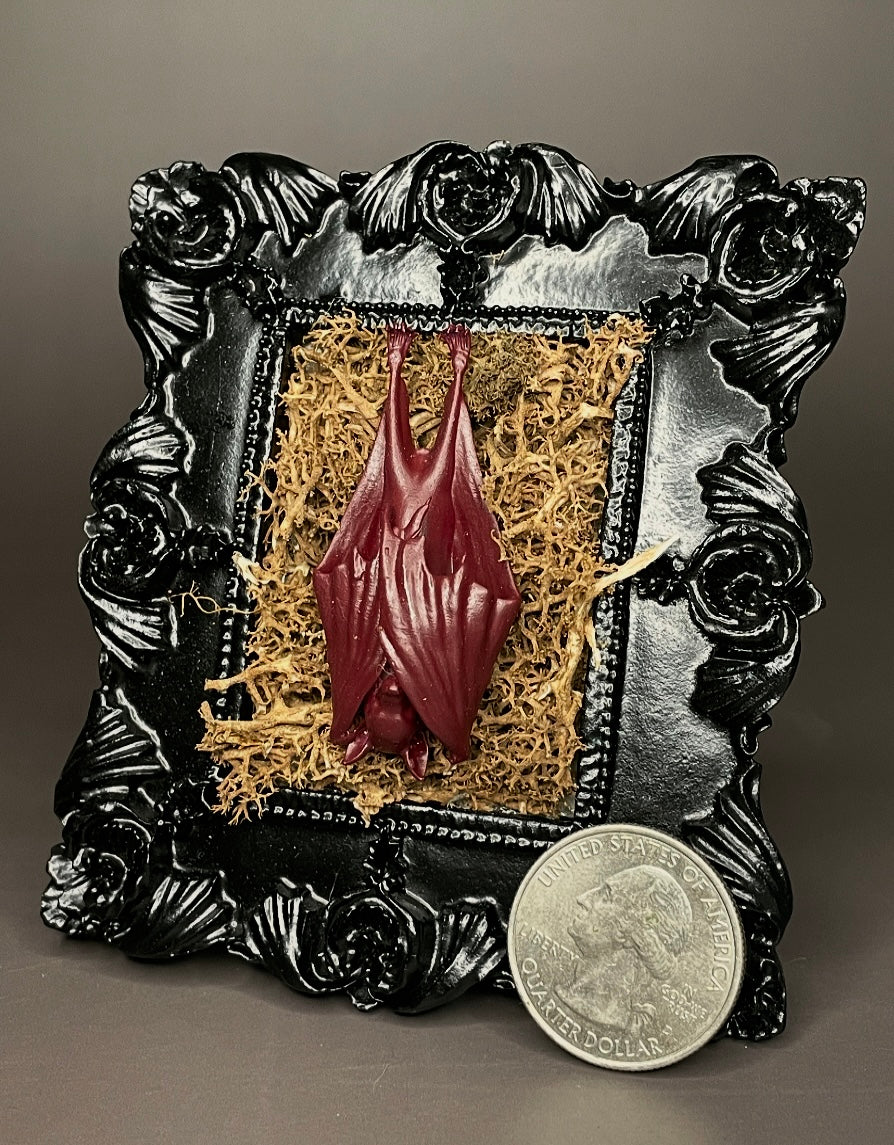 Framed Bat: Purple, Brown Moss (Mini)