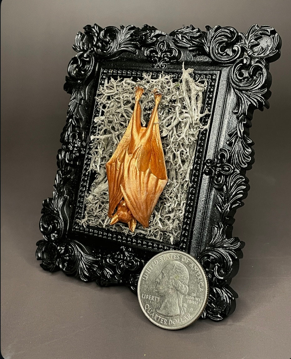 Framed Bat: Bronze, Grey Moss (Mini)