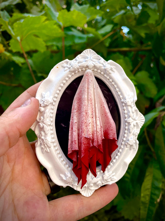 Framed Ghoul: White + Red Gradient