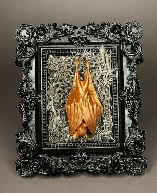 Framed Bat: Bronze, Grey Moss (Mini)